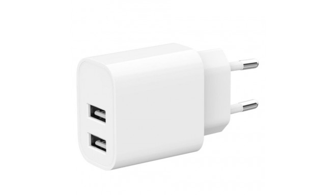 USB-Ax2 2.4A valge laadija