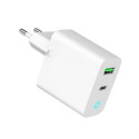 USB-A/USB-C Charger LED 20W PD QC3.0 White