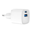 Mini-ładowarka USB-A USB-C 20W PD QC3.0 biała