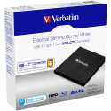 Verbatim External Slimline Blu-ray Burner + USB-C/USB-A cable black/black 43889