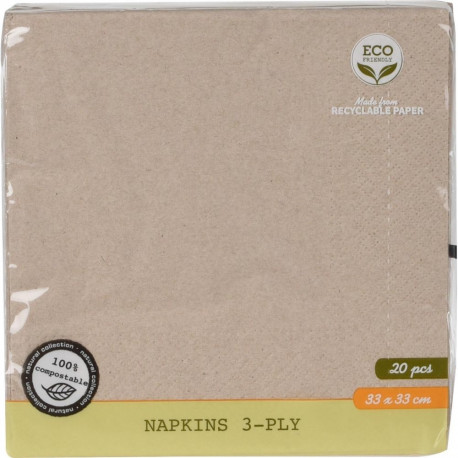 NAPKINS 33X33CM 16PCS 3ASS(FM)
