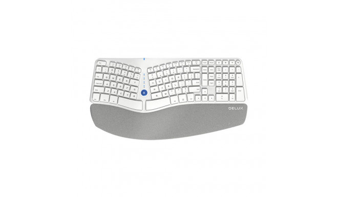 Wireless Ergonomic Keyboard Delux GM901D BT+2.4G (white) (QWERTY)