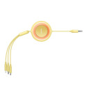 Baseus Bright Mirror 2, USB 3-in-1 cable for micro USB / USB-C / Lightning 3.5A 1.1m (Yellow)