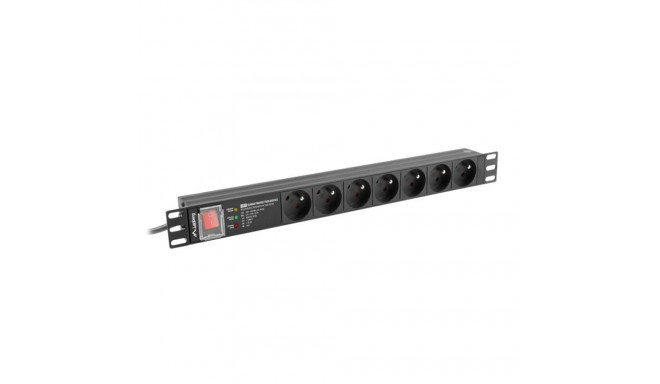 POWER DISTRIBUTION UNIT (PDU) PRO 19" LANBERG 1U 16A 2M 7X FRENCH OUTLETS SPD-3MP BLACK