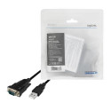 LogiLink AU0048A serial cable Black 1.5 m USB A DB-9