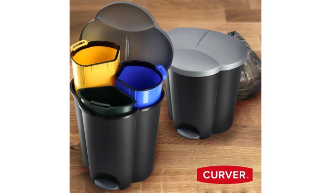 Curver pedal waste bin for sorting, 40L, black (254540)