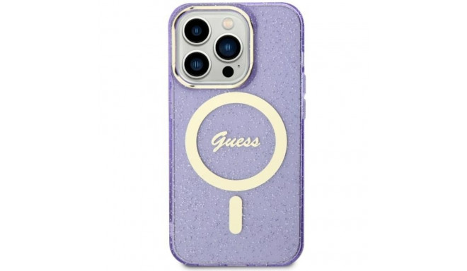 Guess GUHMN61HCMCGU iPhone 11 / Xr 6.1" purple hardcase Glitter Gold MagSafe