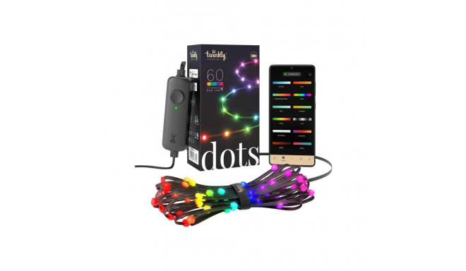 Twinkly|Dots Smart LED Lights 60 RGB (Multicolor), USB Powered, 3m, Black|RGB – 16M+ colors