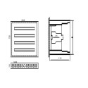Distribution Panel Tibox 585x750x115mm; 4x24mod., Ip54, Overhead