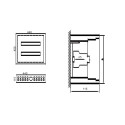 Distribution Panel Tibox 440x450x115mm; 2x16mod., Ip54, Overhead