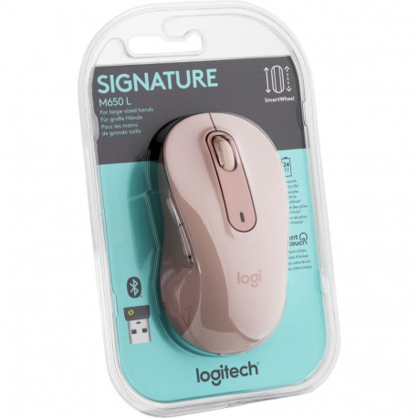 Myszka Logitech M650L bezprzewodowa różowa