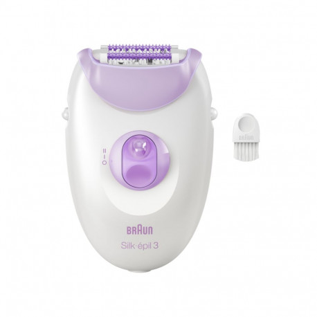 Braun Epilaator | SE3-000 Silk épil 3 | Võimsustasemeid 2 | Valge/Lilla