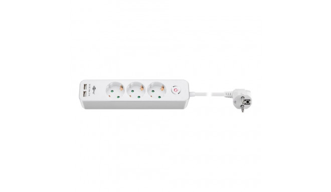 41264 3-Way Power Strip with Switch and USB | Sockets quantity 3