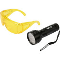 Yato UV 51 LED flashlight 3 x 1.5V + glasses (YT-08581)
