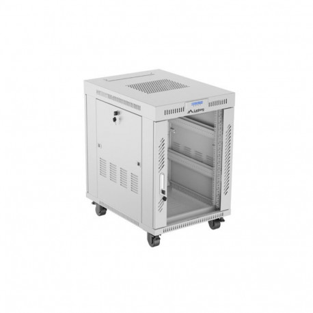 Lanberg 19" põrandakapp V2 15U/600x800, klaasuksega, lamppakendis, LCD, hall