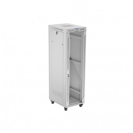 RACK CABINET 19" FREE-STANDING 42U/600X800 (FLAT PACK) WITH GLASS DOOR LCD GREY LANBERG V2