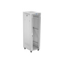 RACK CABINET 19" FREE-STANDING 42U/600X800 (FLAT PACK) WITH GLASS DOOR LCD GREY LANBERG V2