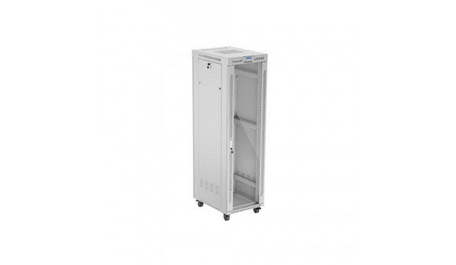 RACK CABINET 19" FREE-STANDING 42U/600X800 (FLAT PACK) WITH GLASS DOOR LCD GREY LANBERG V2