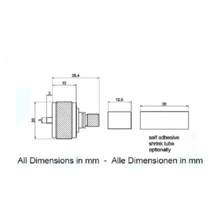 UHFmale crimp connector for Aircell 7
