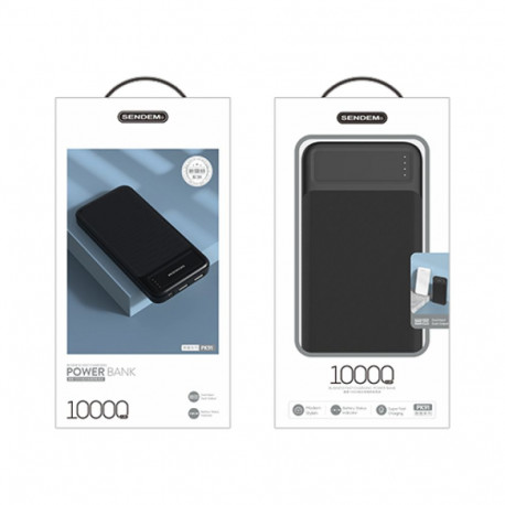 SENDEM PK91 powerbank 10000 mAh | 2.4A | LED | must