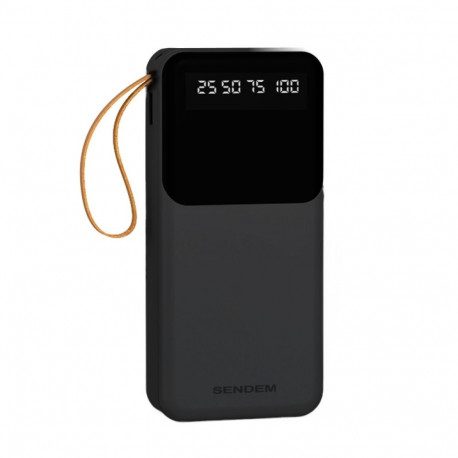SENDEM P402 Powerbank 20000 mAh | 2.4A | LED | sisseehitatud USB-C, Lightning, Micro USB kaablid | m