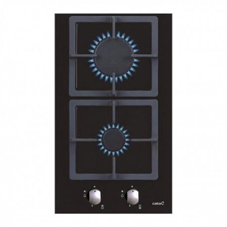 CATA Hob SCI 3002 BK Gas on glass Number of burners/cooking zones 2 Rotary knobs Black