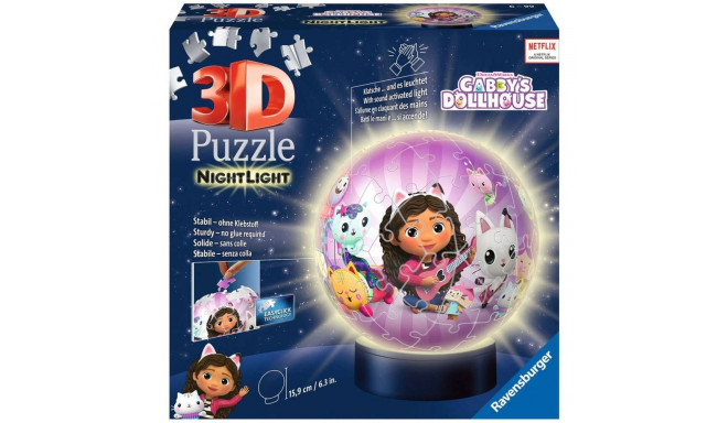 Ravensburger 3D puzzle ball night light Gabby's Dollhouse