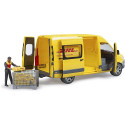 Bruder MB Sprinter DHL with driver, model vehicle (yellow)