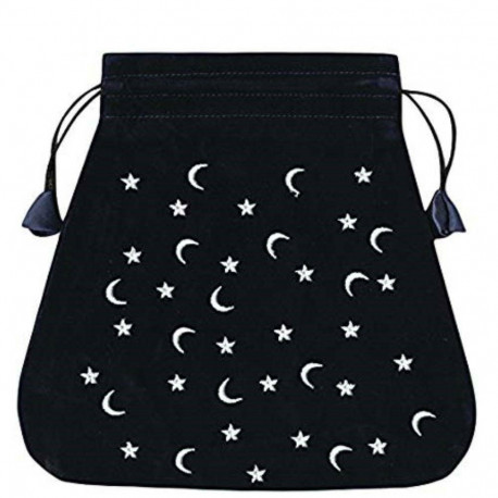 Lo Scarabeo Moon And Stars Velvet Black Card Bag