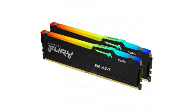 Kingston Fury Beast RGB mälu, DDR5, 64 GB, 5600MHz, CL36 (KF556C36BBEAK2-64)