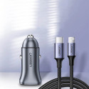 Ugreen 40858 Kiire Auto Duo laadija USB-A / USB-C 30W PD PPS (CD130) Hall