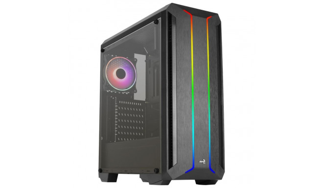 Aerocool SKYLINEV2BK PC ATX korpus kahe esipaneeli LED ARGB ventilaatoriga ARGB 12cm must