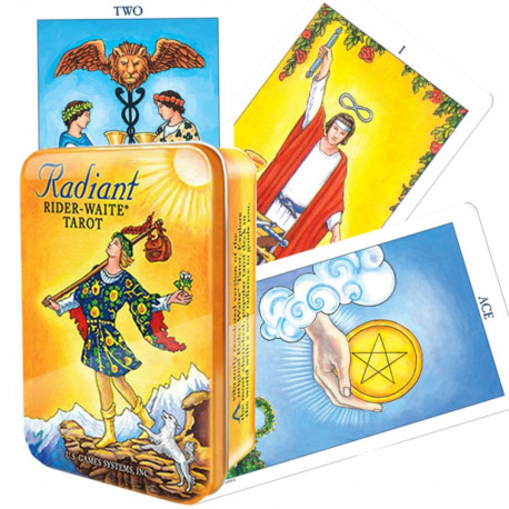 US Games Systems Radiant Raider Waite Tarot Cards in Metal Box