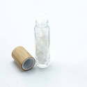 Ancient Wisdom Roller Bottle With Stone Quartz Crystals - Wooden Cap