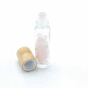 Ancient Wisdom Roller Bottle With Rose Quartz Crystals - Wooden Cap