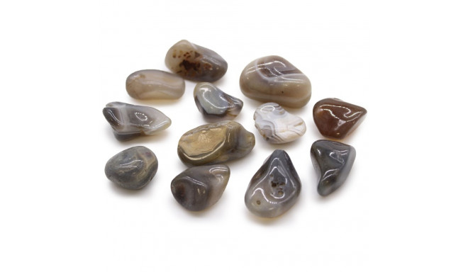 Ancient Wisdom Gray Agate (12 Pieces M Size)