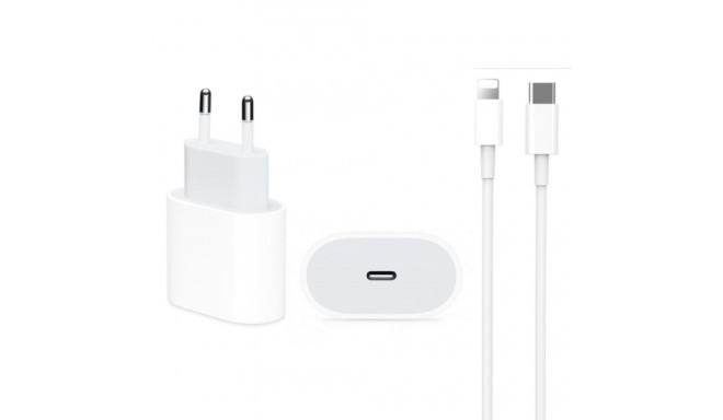 DCO IPX 20W PD Type-C pistik kiire laadija iPhone 11 12 13 14 / Pro / Max + Lightning kaabel A2347 (
