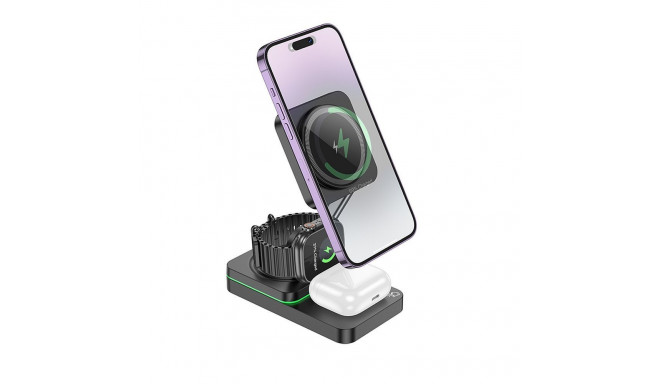 HOCO wireless charger 3in1 compatible with MagSafe 15W CQ10 black