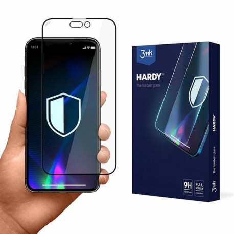 3MK Hardy iPhone 14 Plus/ 13 Pro Max 6.7" Chemically Hardened Glass Black/Black
