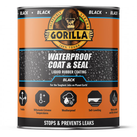 Gorilla hermeetik Waterproof Coat & Seal 473ml, must