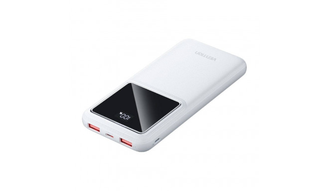 Powerbank, Vention, FHKW0,10000mAh, Micro-USB, USB-C, 2xUSB-A, 22.5W (white)