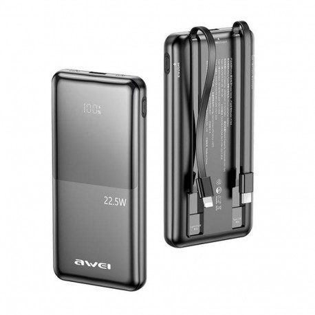 Akupank 10000mAh P76K 22,5W 4 väljundiga