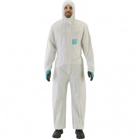 Disposable coverall Type 5/6 Ansell Alphatec 2000 Comfort, white, beathable full back, size XL