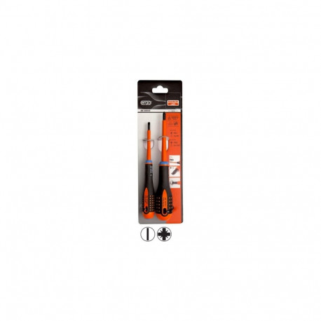 Insulated screwdriver set ERGO™ Combi 2 pcs - SL5/PZ1; SL6/PZ2 - 1000V VDE