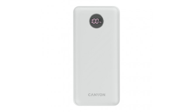 CANYON power bank PB-2002 LED 20000 mAh PD 20W QC 3.0 White