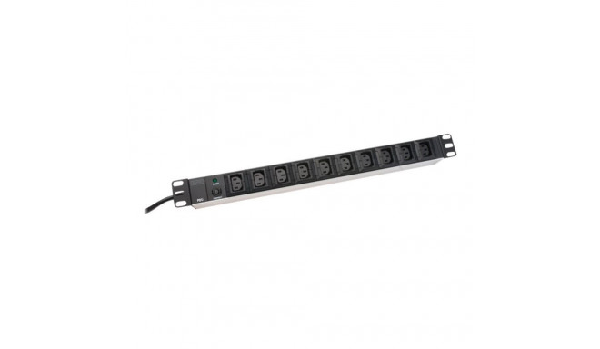 Digitus alumiiniumist pistikupesa riba, IEC C14 pistik, pistikupesade arv 10