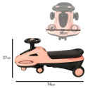 Gravitatsioonirulluisud helendavad LED rattad muusikaga mängivad roller 74cm roosa/must max 100kg