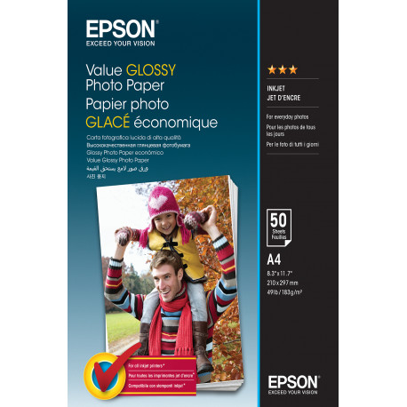 Epson Value läikiv fotopaber, A4, 50 lehte
