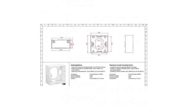 goobay Keystone On-Wall Mounting Frame