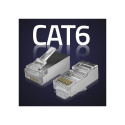 RJ45 through connector plug,CAT6,FTP,100 pcs